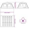 Dome Family Tent for 10 Persons Green Quick Release