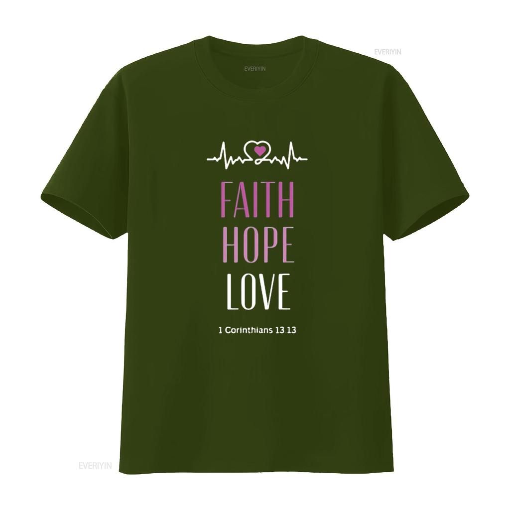 Mens Faith Hope Love Christian Religious Design T Shirt Black X Large vintage Washed Soft homme streetwear Comfortable