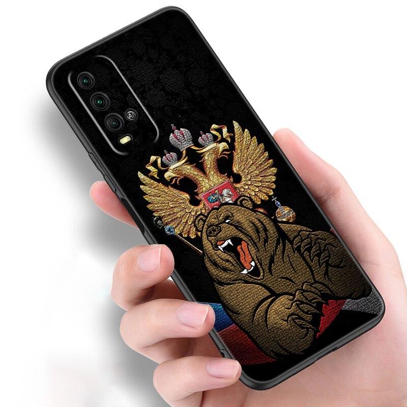 Russia Russian Flags Emblem Silicone Phone Case For Xiaomi Redmi Note 11 10 9 8 Pro 11T 10T 10S 9S 8T 9 9A 9C 9T Black Cover
