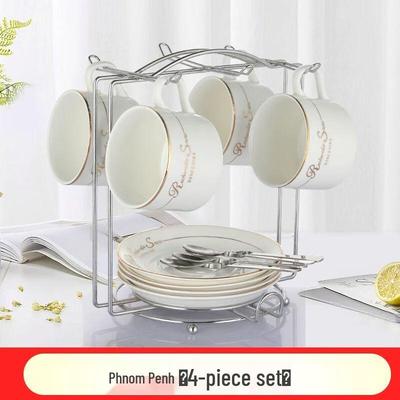 European Style Ceramic Coffee Cup and Saucer Set