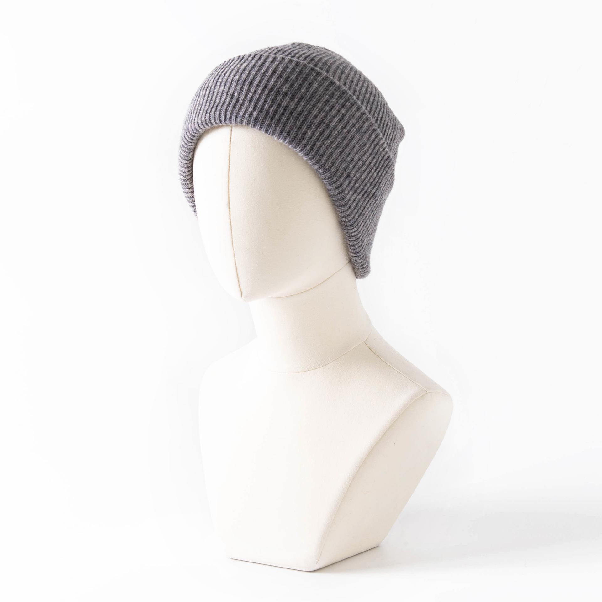 

Унисекс Осенне-зимняя модная вязаная шерстяная шапка в корейском стиле - Универсальная, теплая, однотонная, в стиле кэжуал Head circumference ≥45cm