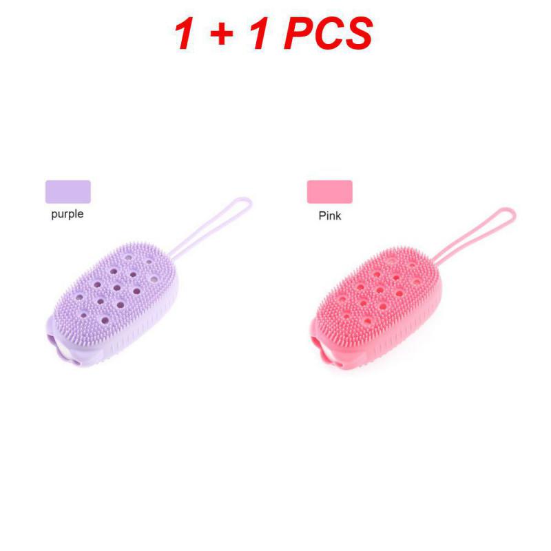 2024 Silikonový tělový masážní kartáč do sprchy Exfoliační masážní houba Koupelová bublinková mycí houba Masážní přístroj Čistič pleti Čisticí podložka Koupelna