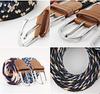 [VPbao] Canvas Belt, Simple Mesh Belt, Highly Elastic, Unisex, Free Size Belt, Braided Belt, White Green + Coffee Color