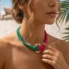 Two-Tone Braided Rope Necklace Adjustable Knotted Necklace Adjustable Choker Necklace  Party Outfit
