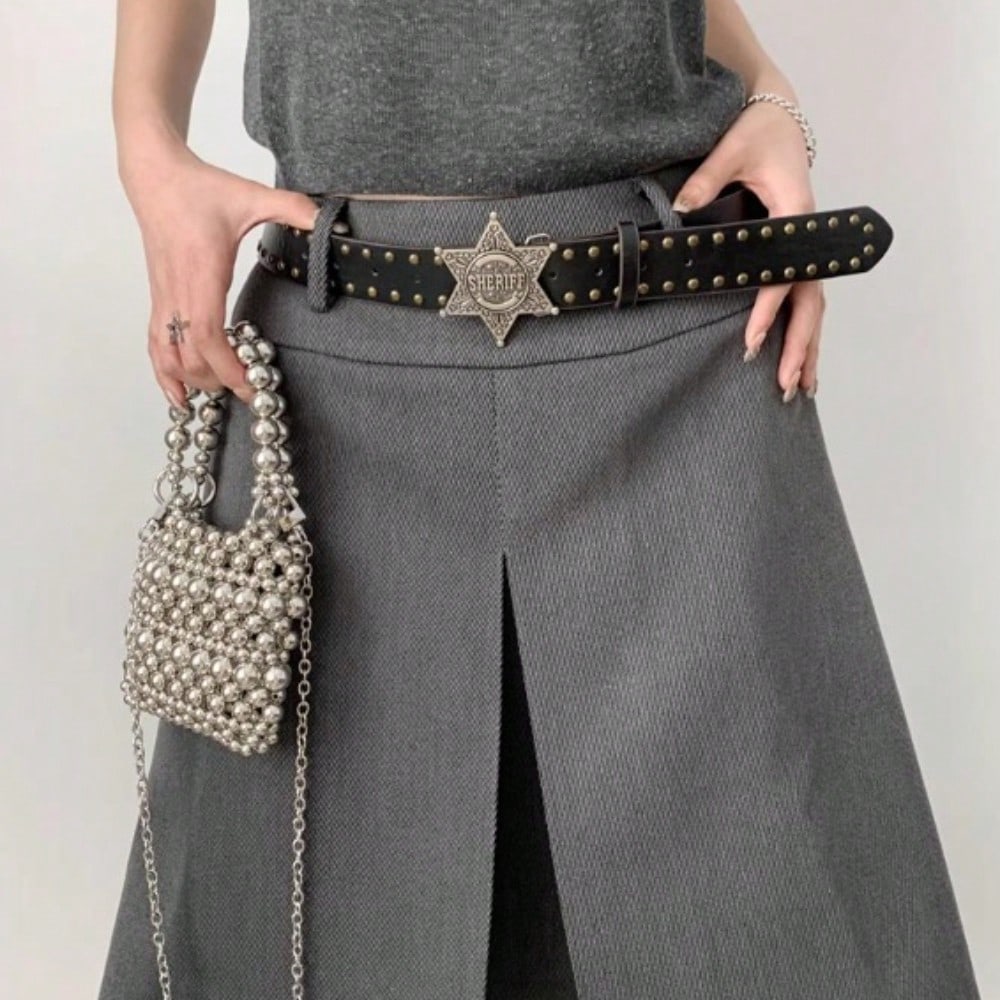 New Willow Stud Punk Wide Belt With A Unique Women's Jeans Universal Belt