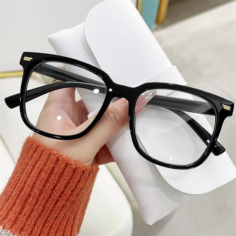 

Prescription 0 -0.5 -0.75 To -6.0 Women Men Oversized Square Finished Myopia Eyeglasses Matte Blue Frame Short-sight Spectacles 0