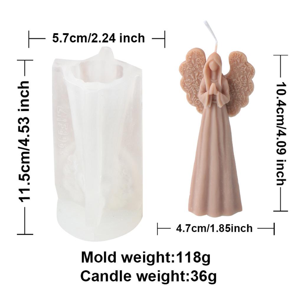 Gebetsengel Kerze Silikonform DIY Mehrstil Flügel Prinzessin Puppe Gips Harz Aromatherapie Kerzenform Heimdekoration Craf