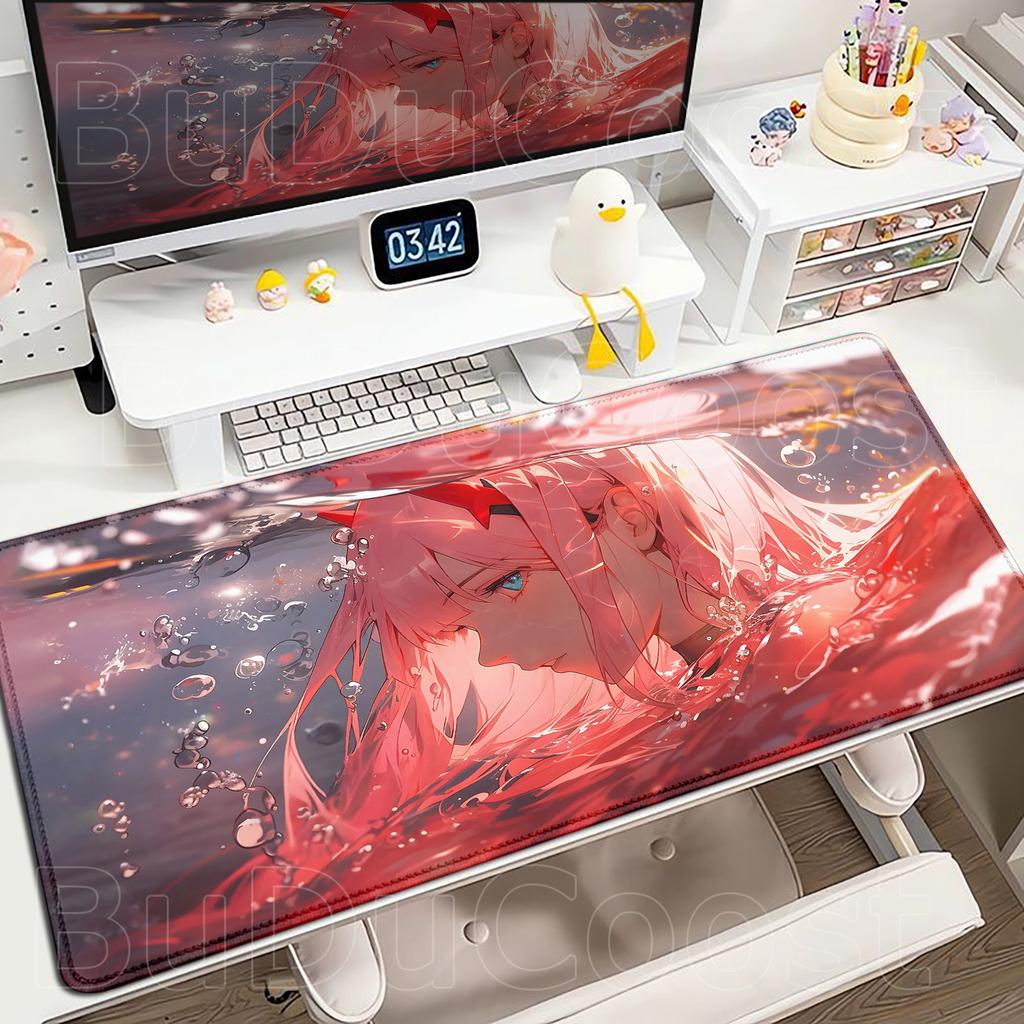 XXL HD Print Keyboard Pad Large Size Anime Mouse Pads Darling in The FranXX 02 Gaming Table Pad 400x900mm Big Desk Mats Zero Two