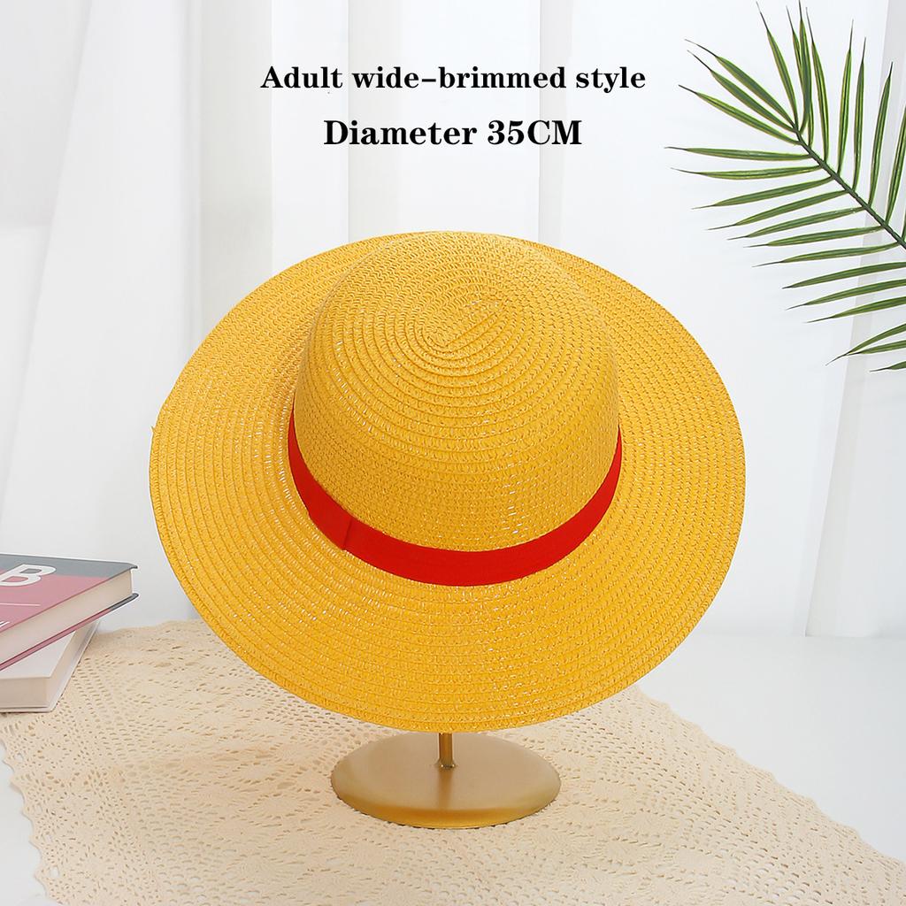 31-35CM Anime Straw Hat Festivals Party Cosplay Props Sun Protection Hat Parent-child Summer Sun Straw Beach Hat For Men Women