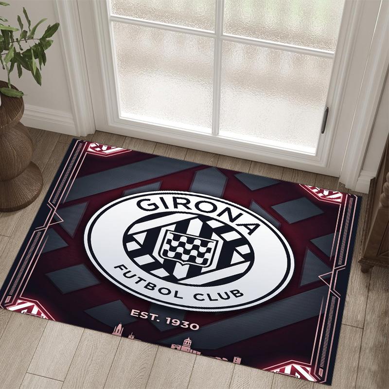 Girona FC Design Crystal Velvet Carpet Cozy Non?Slip Printed Rug For Bedroom Living Room Entrance