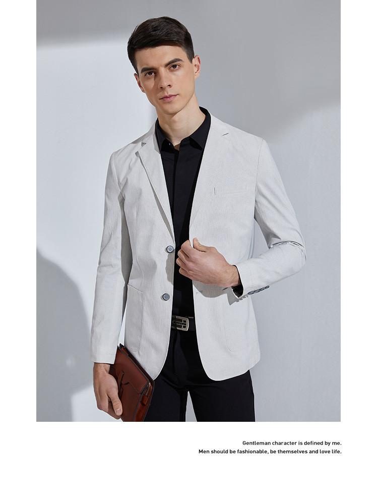 Lightweight and Easy to Maintain Spring Cotton Skin-Friendly Men's Casual Suit Solid Color Thin Suit Single West Jacket