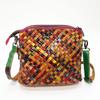 Wind Women'S Bag Color Matching Hand-Woven Cowhide Shoulder Messenger Bag Women'S Bag Genuine Leather
