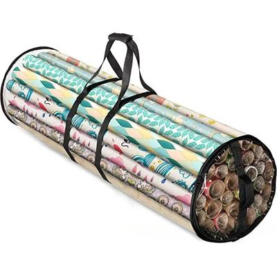 Wrapping Paper Storage Bag Clear Waterproof Storage Bin Container Gift Wrap Organizer Stores Holiday Christmas Organizer