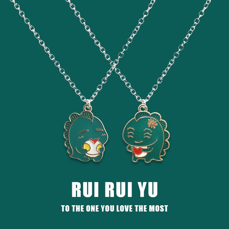 RUI RUI YU Little Monster Necklace Pendant Necklace for Women Men Girlfriend Couple Lover Jewelry Gift