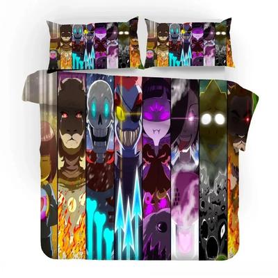 3D Game Undertale Sans Printed Bed Set Duvet Cover Pillowcase Bedding Set Bed Linen Sheet Quilt Cover Full Queen King Size