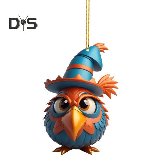 

Подвеска в виде индейки 2D, плоская акриловая подвеска в виде цыпленка, симпатичная мультяшная шляпа, подвеска в виде цыпленка для украшения дома, дерева, автомобиля 1