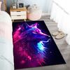 New product Neon-colored wolf portrait  Carpet for Living Room Bedroom Bedside Floor Mat Cloakroom Children Play Mat Area Rug