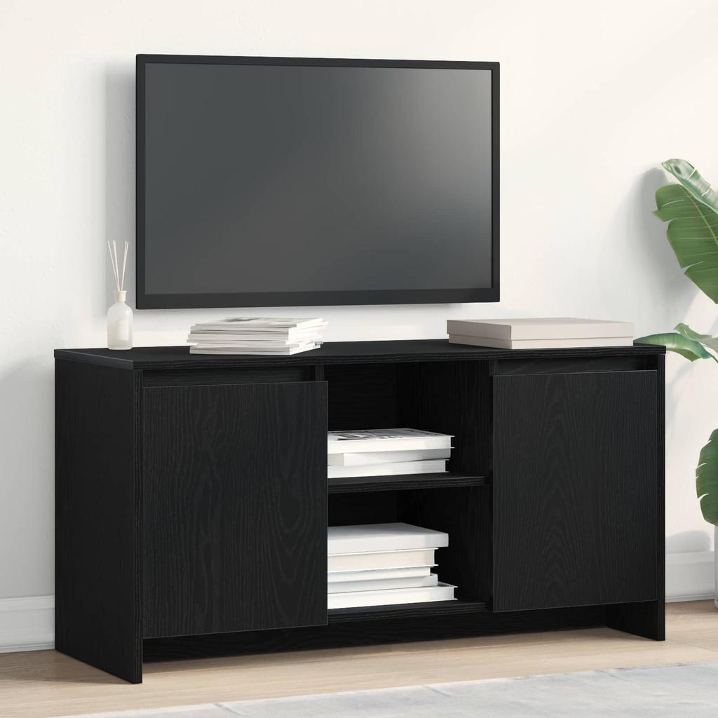 TV Cabinet in Black Oak Look 102 x 37.5 x 52.5 cm