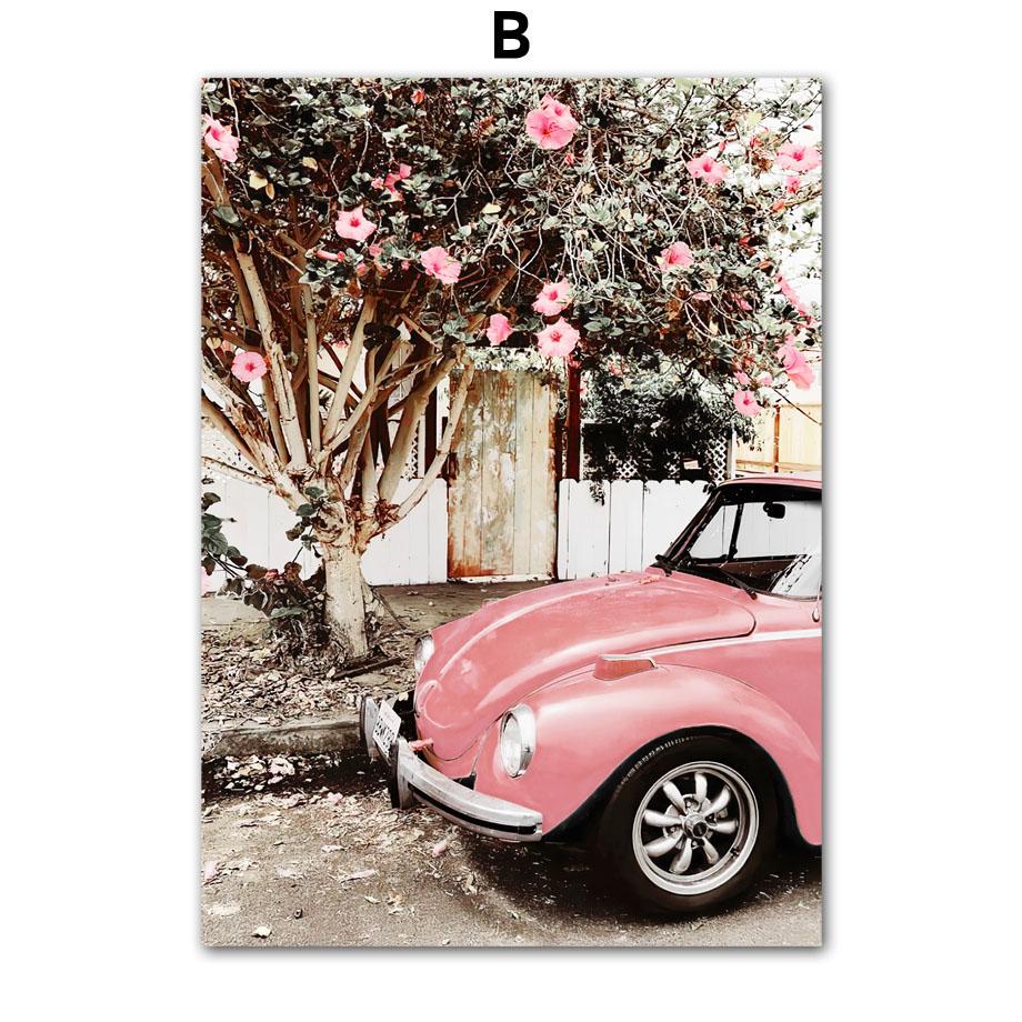 Easter Spring Pink Sakura Farmhouse Fresh Flower Romantic Posters Canvas Painting Wall Art Pictures For Living Room Home Decor