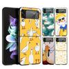 Handyhülle für Samsung Galaxy Z Flip 3 4 5 Hart Schwarz Faltbar PC Für Samsung Z Flip3 Hülle Schutzschale Cartoon Ente Gans Spiel
