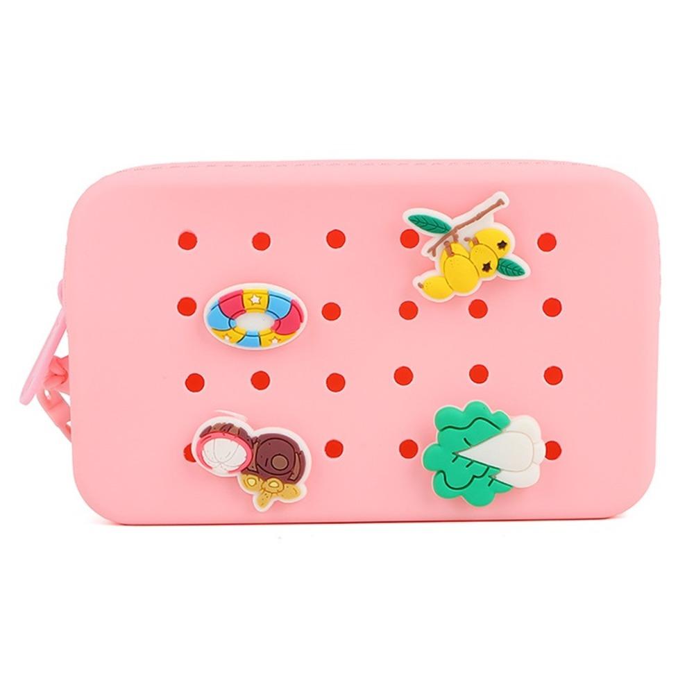 Nuevo Monedero DIY de Silicona Multiusos Portatarjetas Agujeros Cremallera Bolsa de Almacenamiento