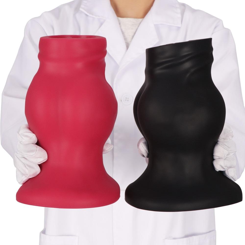 Premium Liquid Silicone Fist Tunnel Butt Plug - Hollow Anal Plug for Stretching, Training & Peeking, Safe Flared Base for Men & Women