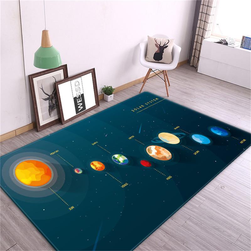 Rug Space Planet Rug Boy Bedroom Non-Slip Mat Bathroom Home Decor Play Crawling Floor Mat