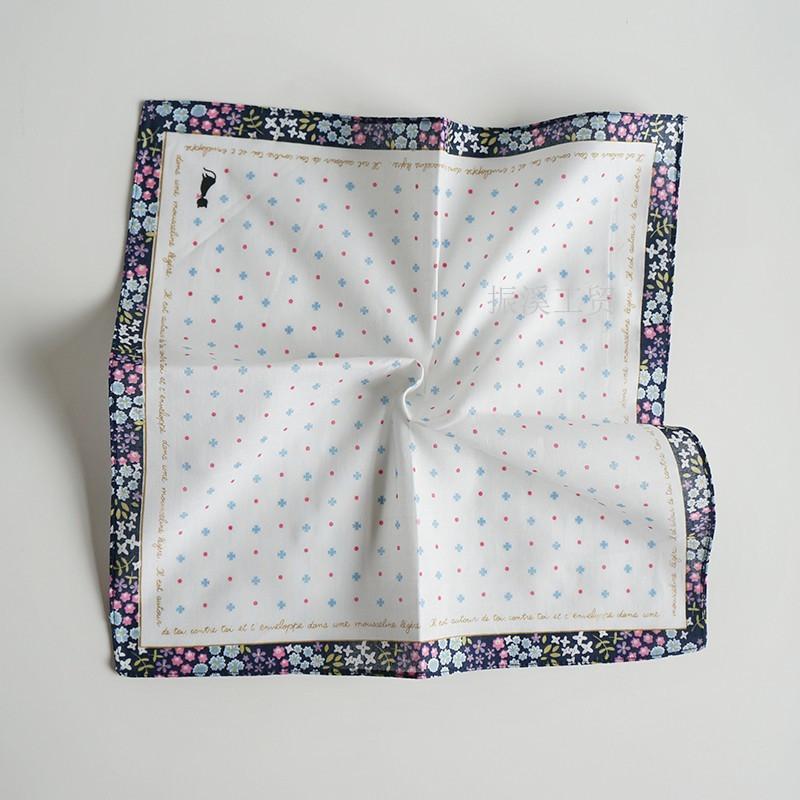 3 Stück 33x33cm Cartoon Katze Blume bedruckt Damen Kinder Taschentücher Bandanas Einstecktücher Weiche Baumwolle Partygeschenk