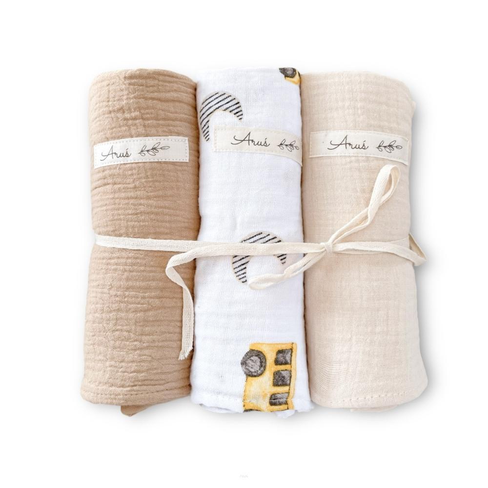 Double Gauze muslin diaper covers, set of 3 (X)