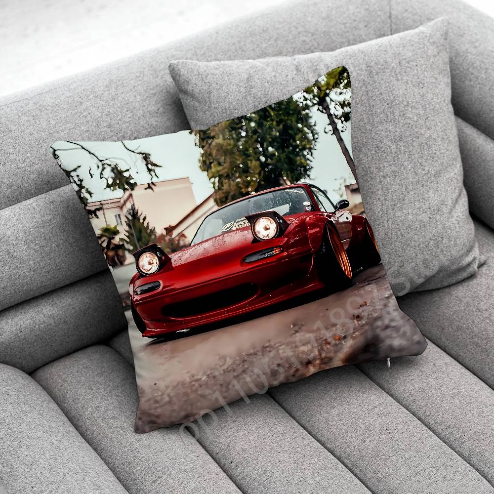 M-Mazda M-MX5 Car Throw Pillow Case For 45x45cm 40x40cm 55x55cm 50x50cm 30x30cm Square Car Pillowcase Shell