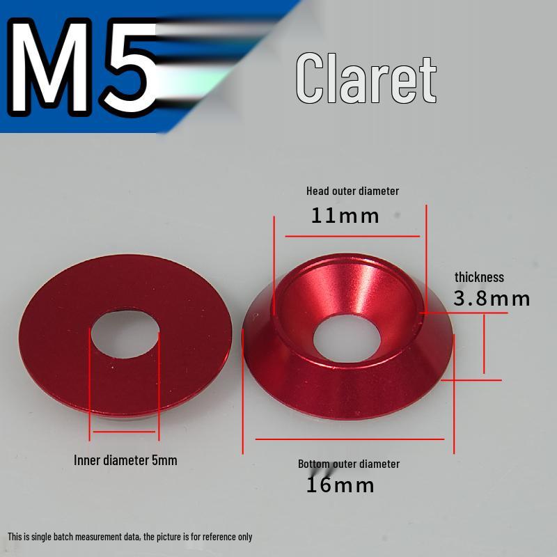 Anodized Aluminum Alloy Countersunk Embossed Flat Washer