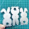 2pcs Easter Rabbits Metal Cutting Dies Scrapbooking Card Making Album Photo Craft