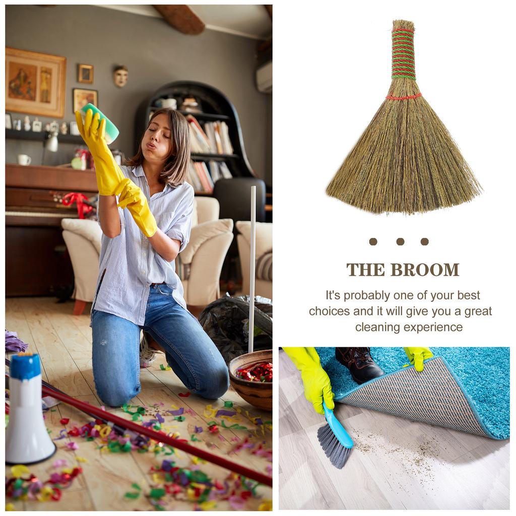 2Pcs Desktop Broom Short Handle Small Brooms Efficient Dust Brushes for Home Office Car Cleaning Manual Dust Removal