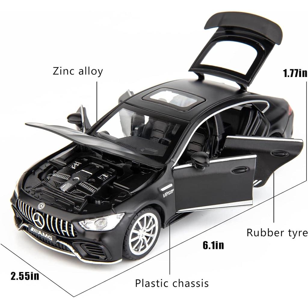 1/32 Benz AMG GT63 Model Car Alloy Diecast Pull Back Toy Car with Sound and Light Door Can Be Opened Toy Vehicle for Kids Gift