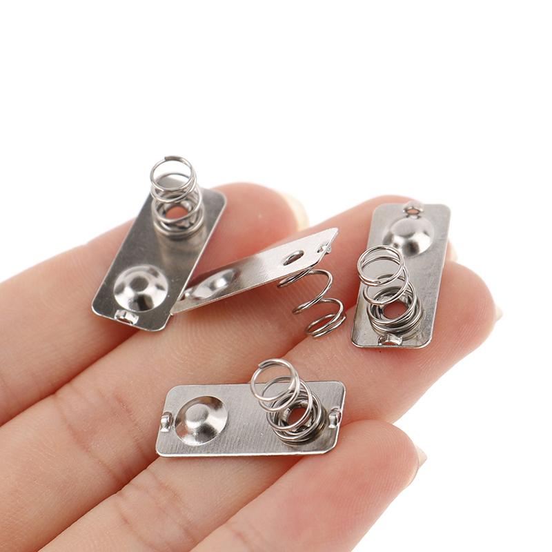 10Pcs/ 21X9Mm Replacement Metal Batteries Spring Contact Plate Silver Slot