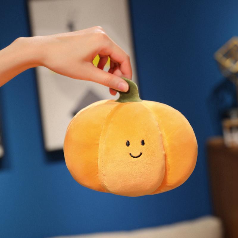 Cute Mini Pumpkin Plush Toy Soft Stuffed Fruit Vegetable Pillow For Desk Decor