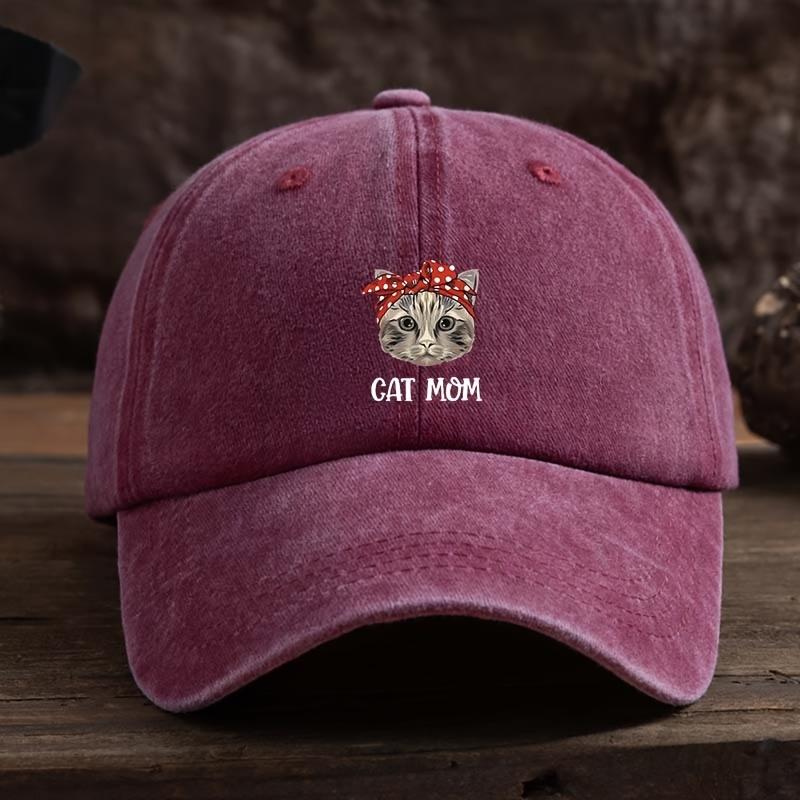 Fashionable Cat Mom Printed Baseball Hat Versatile Outdoor Leisure Fishing Hat Sunshade Duck Tongue Hat Travel Hat
