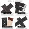 Vintage Racing Leather Watch Strap 18mm 19mm 20mm 22mm 24mm Breathable Porous Watchband Red Black Bracelet Handmade Wristband
