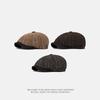 Vintage Striped Octagonal Cap Men's Autumn Winter Warm Beret Paintsman's Cap British Newsboy Cap