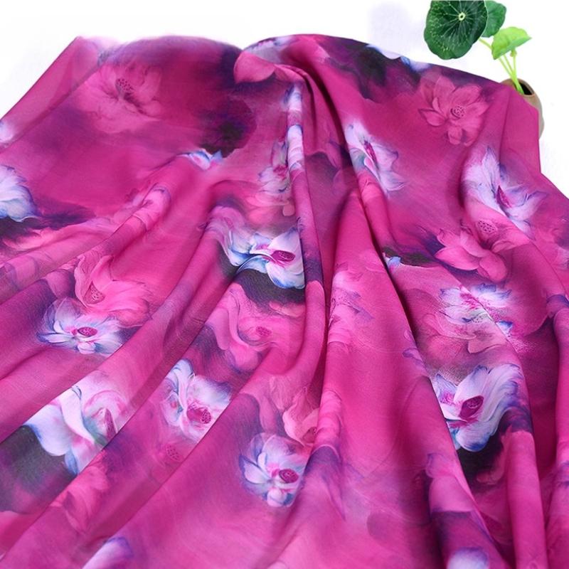 100x150cm 30D Printed Chiffon Ink Chinese Style Fabric Transparent for Sewing Skirt Gauze Scarf Clothing Fabric