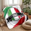 Italy Football Printed Flannel Blanket Skin Friendly Warm Decorative Throw for Indoor Couch Bed Daily Use