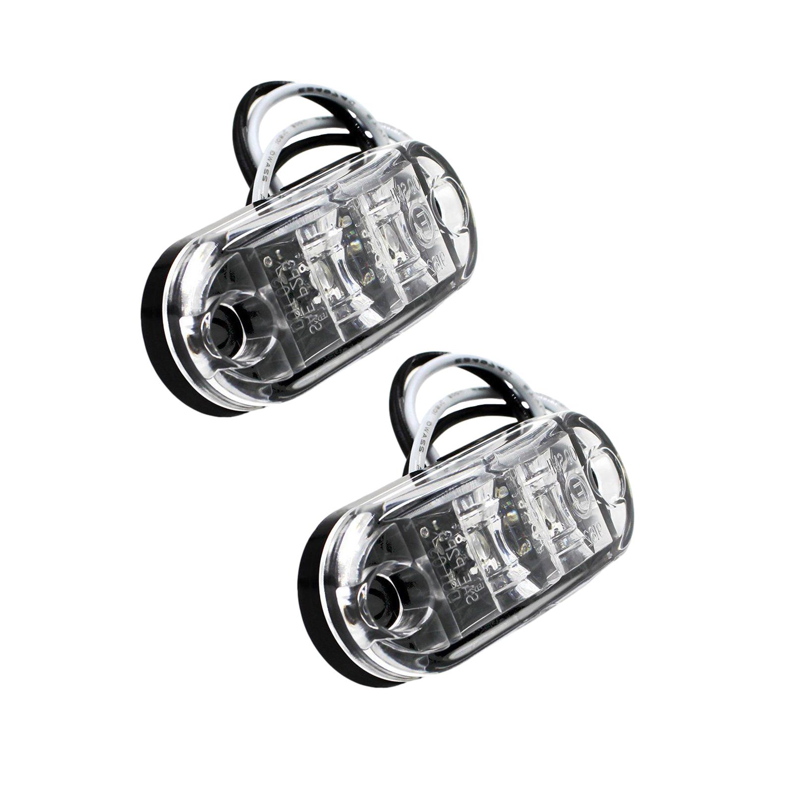 

2 шт. прочные светодиодные боковые габаритные фонари для грузовых автомобилей с прицепом, боковой габаритный фонарь для каравана, светодиодная лампа для грузовика, янтарный, красный, белый белый