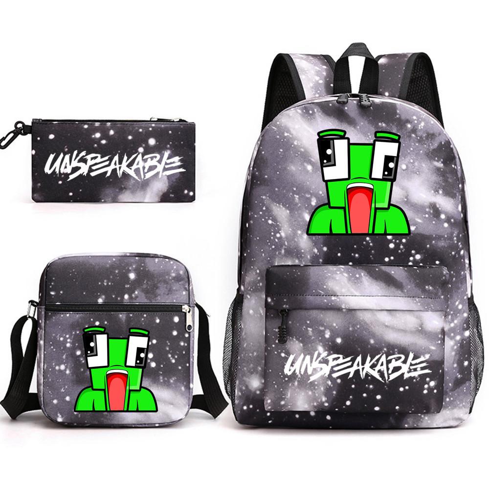 Unspeakable School Bag Fashion Male And Female Student Backpack Casual Crossbody Bag Cartoon Printed Backpack