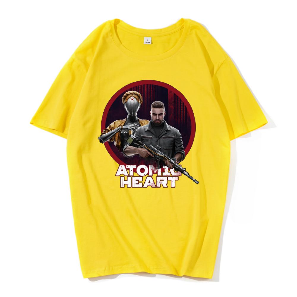 Atomic Heart USSR Game Twins Robot O Neck T Shirts Unisex Cotton High Quality EU Size Tshirt Unisex Streetwear Tshirt Male