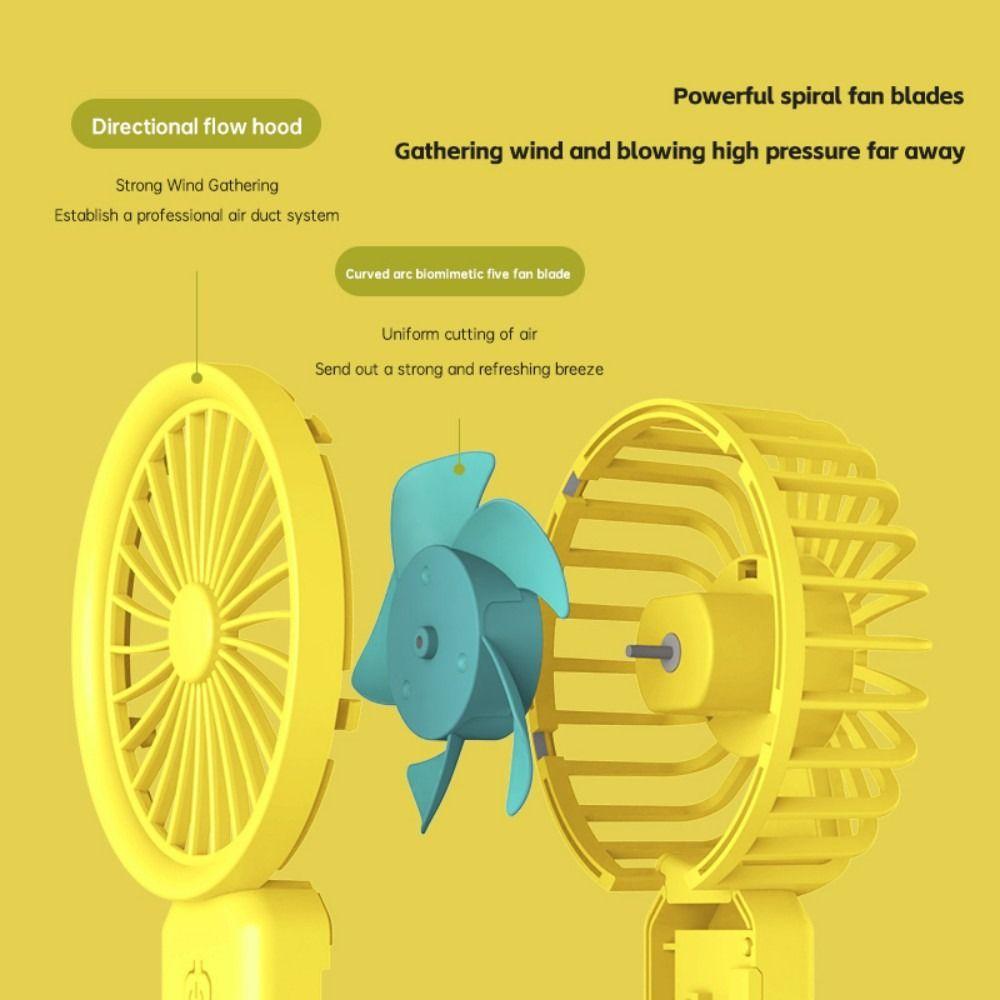 New USB Rechargeable Mini Handheld Fan Strong Wind Low Noise Macarons Fan 3 Speed Adjustable Small Electric Fan Summer Season
