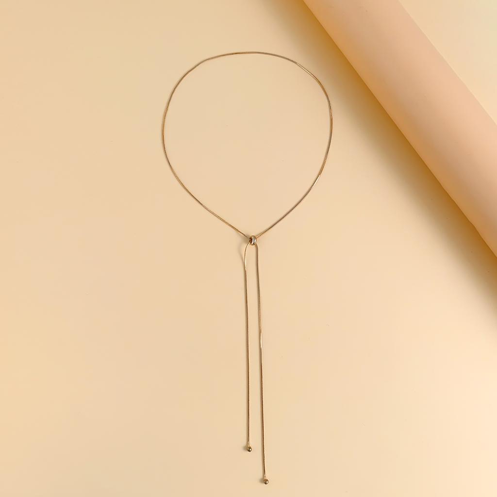 Ingemark Kpop Snake Chain Choker Necklace for Women Girl Wedding On The Neck Temperament Ball Pendant Thin Link Party Jewelry