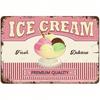 Metal Wall Art Retro Ice Cream Lemonade Sign Vintage Home Bar Cafe Decor