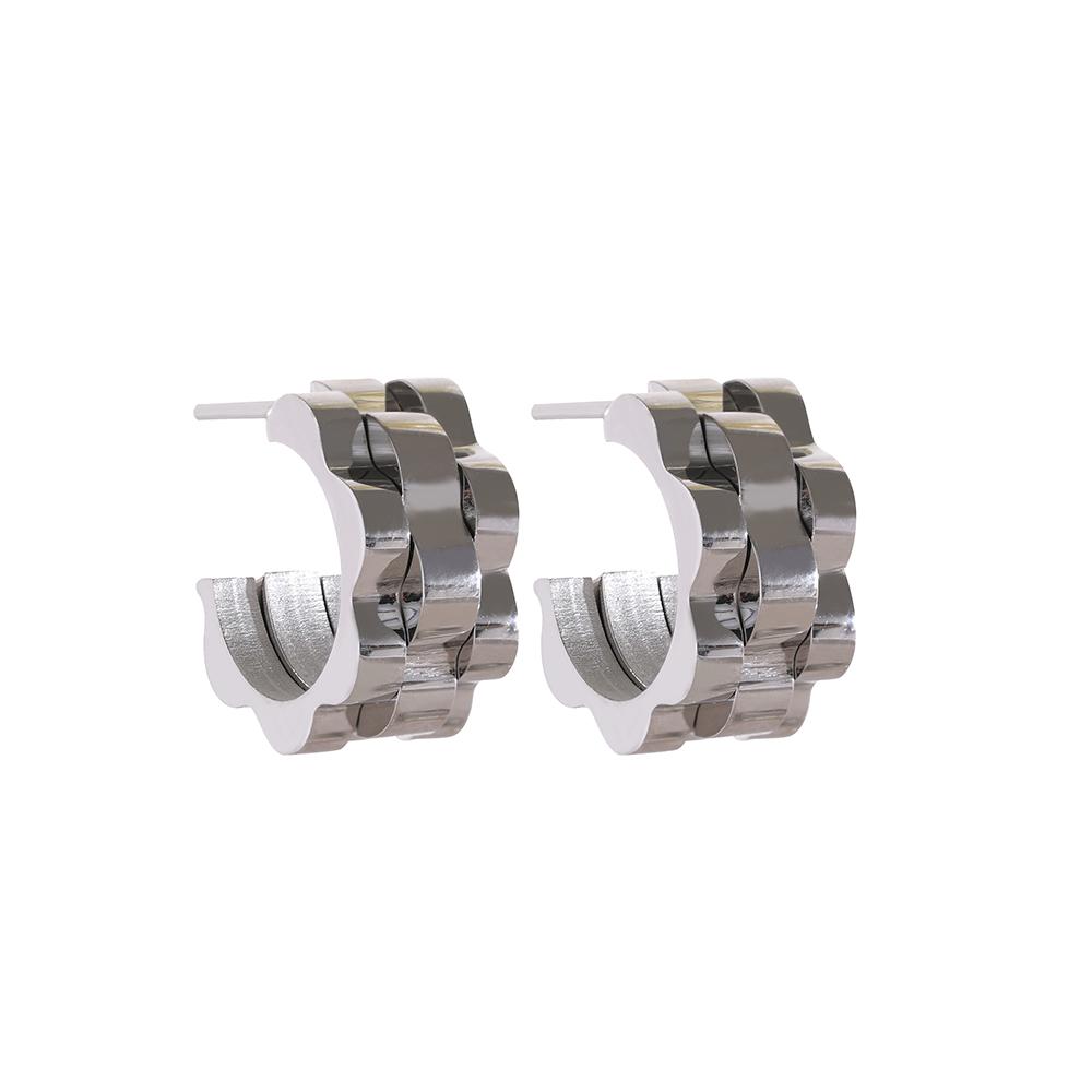 

Yhpup Statement Metal Texture Geometric Stainless Steel Gold Plated Earrings Minimalist Charm Trendy Fashion Classic Jewelry