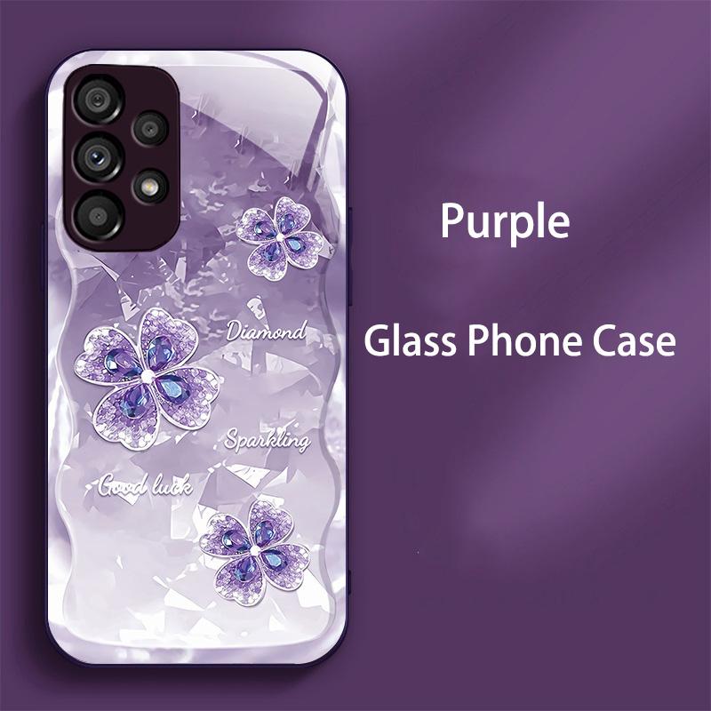 Capa de Vidro Temperado de Luxo para Samsung Galaxy A52 A52S A72 A22 A13 Lte A12 M12 A50 A50S A30S A20S Capa Rígida PC à Prova de Choque Funda