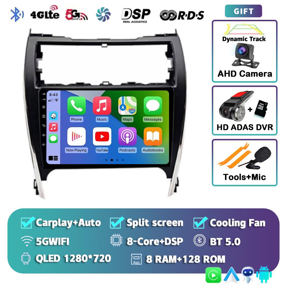 Android 14 Auto Carplay Car Radio For Toyota Camry 7 XV 50 55 US Version 2011 - 2017 Multimedia Player Stereo GPS DSP 2Din Audio